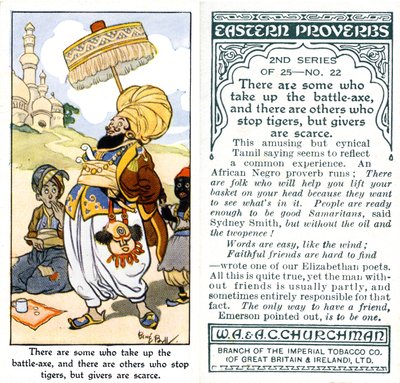 There Are Some Who Take Up the Battle-Axe and There Are Others Who Stop Tigers, But Givers Are Scarce, 1932 by René Bull